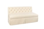 U1726 Gatsby Tufted Back, 64"Banquette with Kick Pleat Skirt Option.